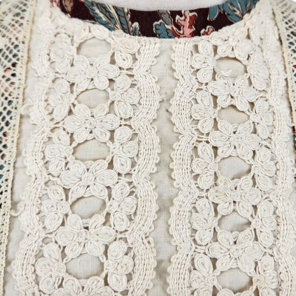 Vintage Black Label Gunne Sax Indian Cotton Bird Print 1969 Bohemian Dress Small - Picture 7 of 11